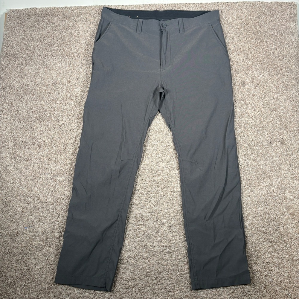 Prana Brion Mens 38x30 Charcoal Grey Stretch Nylon Hiking Pants 1965051